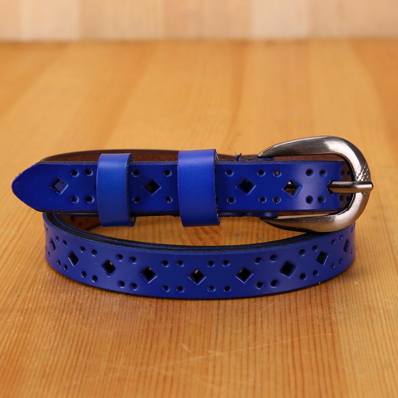 Ladies Genuine Leather Skinny Belt For Casual Wear With Metal Pin Closure
