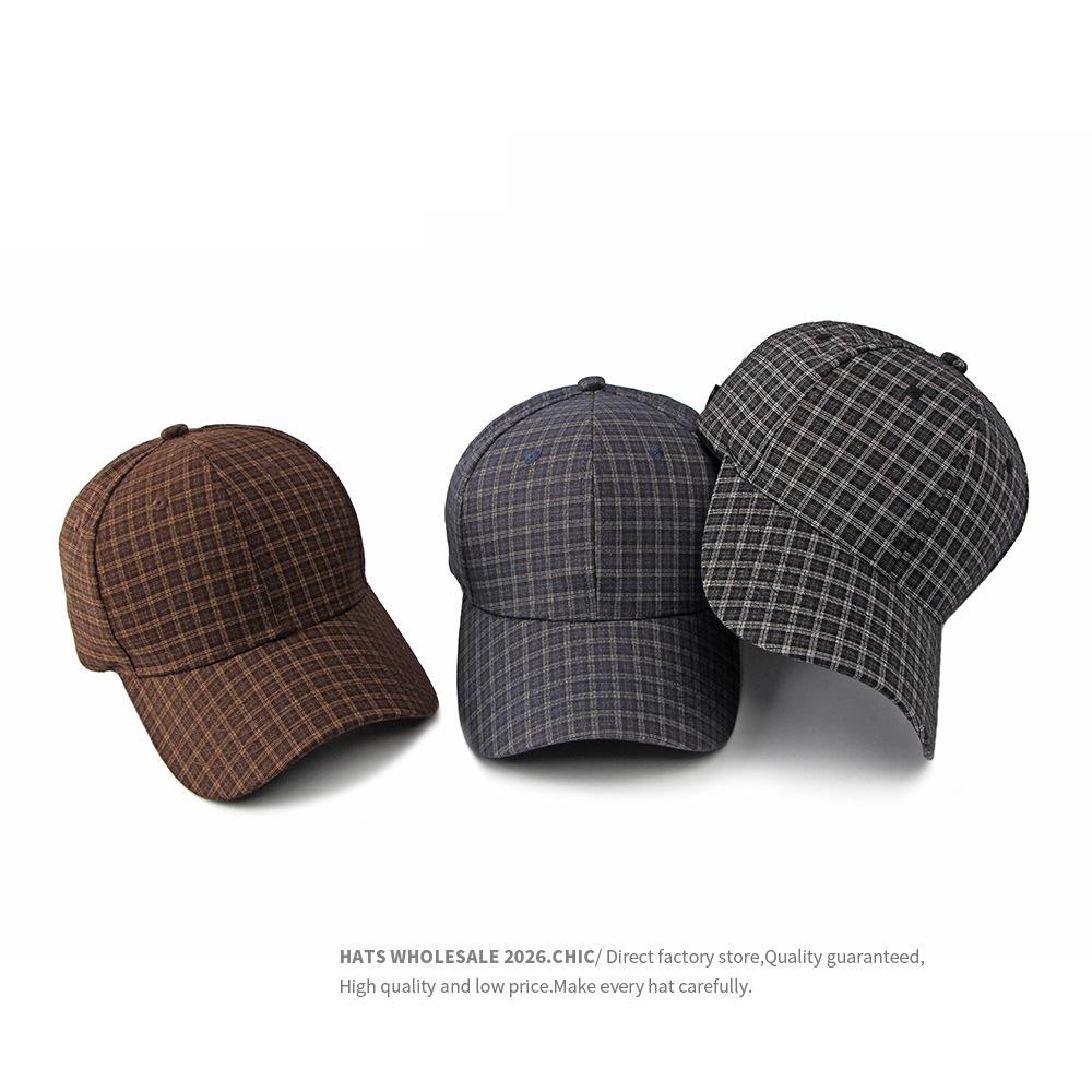 Casquette de Baseball à Carreaux Vintage Hommes Femmes Casquette de Protection Solaire d'Extérieur