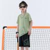 Boys' Ice Silk Summer 2026 Two-Piece Set: Short Sleeve T-shirt & Shorts for Middle and Older Children - Thin Style Sportswear.