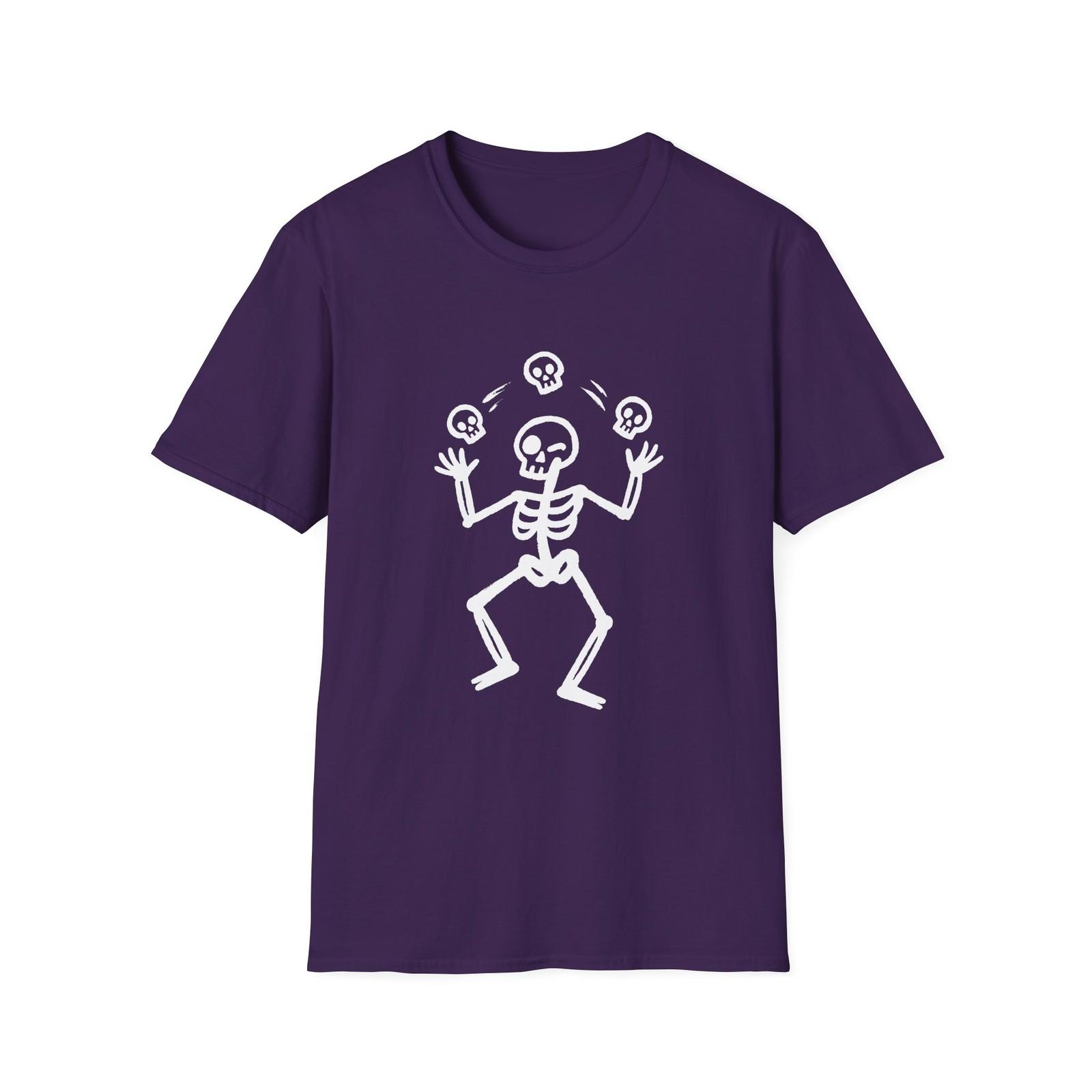 Unisex Softstyle T-Shirt Dancing Skeleton Juggler Death S