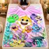 Flannel BlanketBaby Shark Warm Soft Throw Blanket for Indoor Sofa Bed Living Room Use