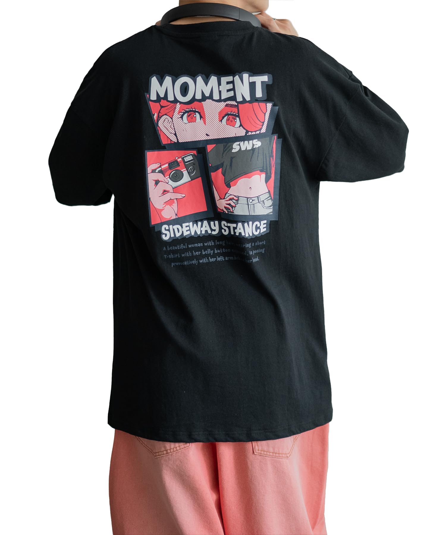 

IMPROMES Casual SIDEWAYSTANCE Moment Girl Short Sleeve T-Shirt, Men s, Black