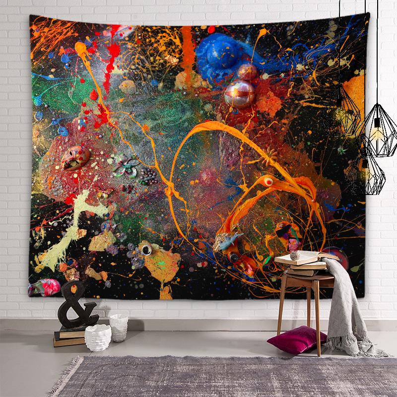 Tapiserie cu personalitate, geometrie psihedelică, hippie, boho, decor artă de perete, camera de zi, dormitor, decor acasă, tapiserie