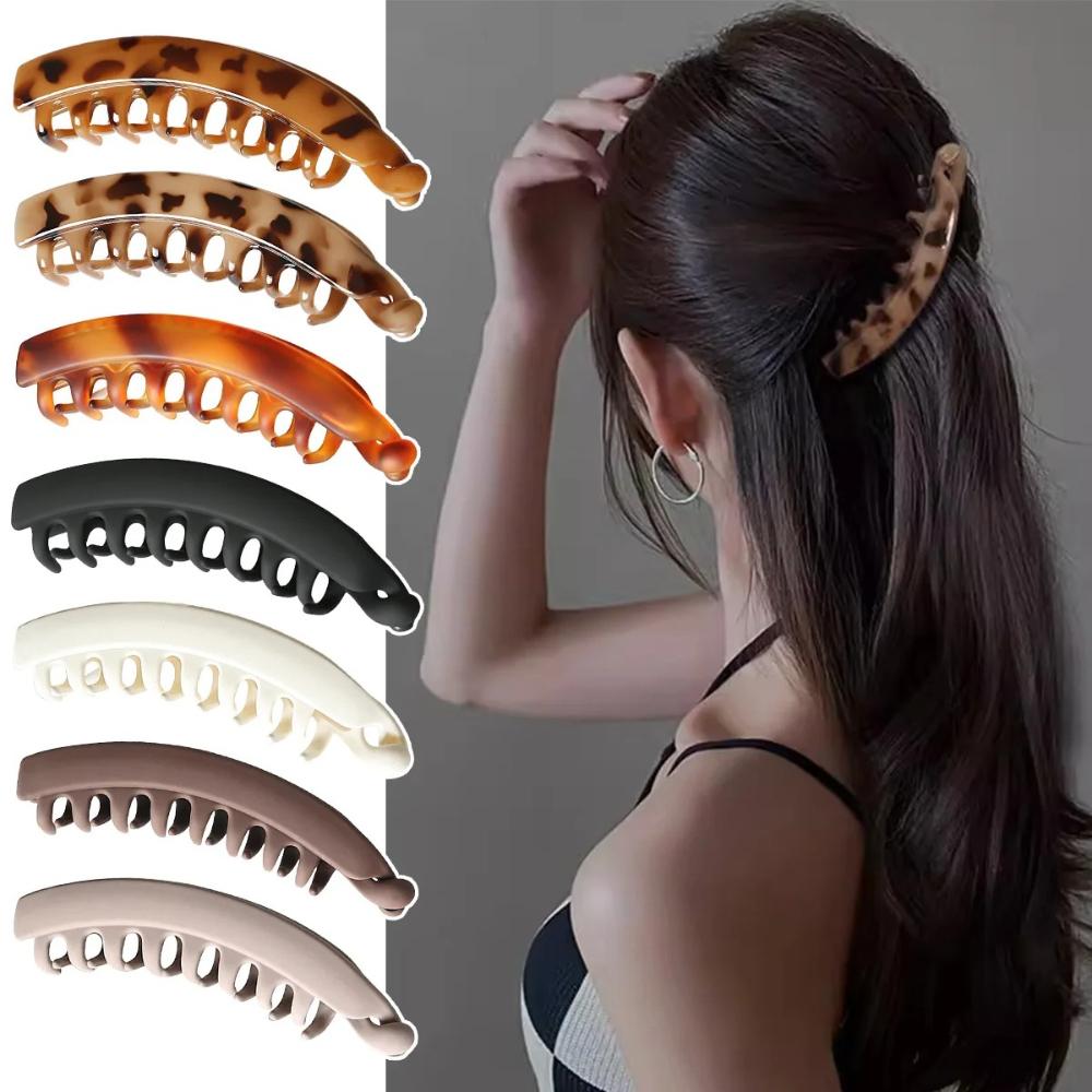 Large Banana Clip Vertical Clip Hairpin Temperament High Ponytail Fixed Artifact Back Head Grab Clip Hair Accessories Wholesale