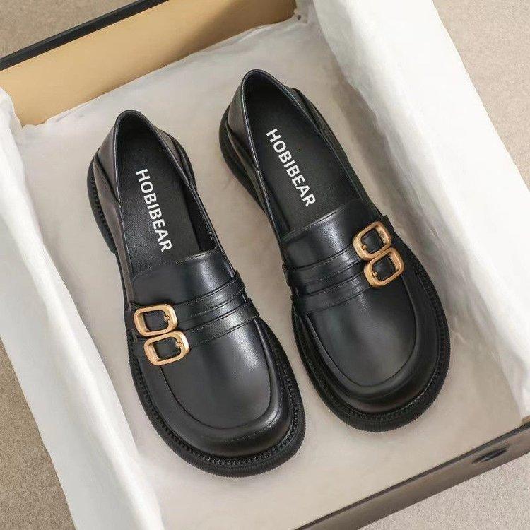 Kadınlar için Günlük Platform Loafer'lar Slip-On Tıknaz Topuk Penny Loafer'lar Kadın Rahat Makosen Ayakkabılar İş İş Ayakkabıları Yuvarlak Uçlu Şık Ayakkabılar