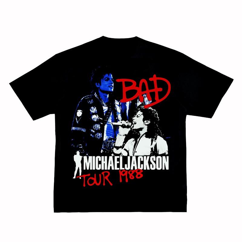 2026 Summer Michael Jackson Portrait Print Short-Sleeved Retro T-Shirt High-end Luxury Unisex Style Both of Men and Women