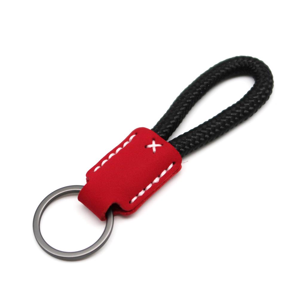 Handmade Genuine Leather Key Chain Pendant - Frosted Leather, Multifunctional Lanyard, Creative Design Key Ring