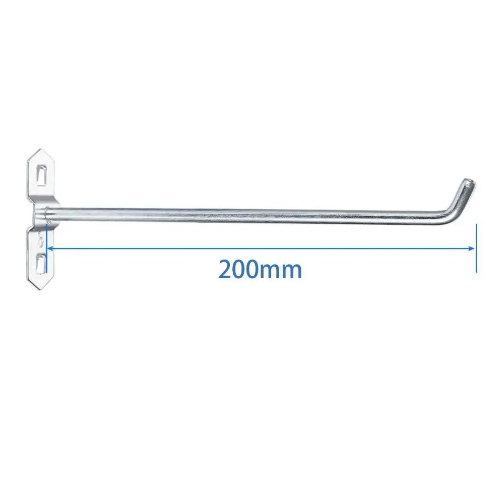 Wall Mount Square Hole Hook Durable Storage Rack 25/50/75/100/150/200mm Oblique Hanger Hole Board Hook Pegboard Hook