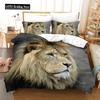 Microfiber Fabric Bedding Set Adults Duvet Cover Sets Kids,twin Full Queen Bedroom Set Tiger, Lion, Panda Housse De Couette