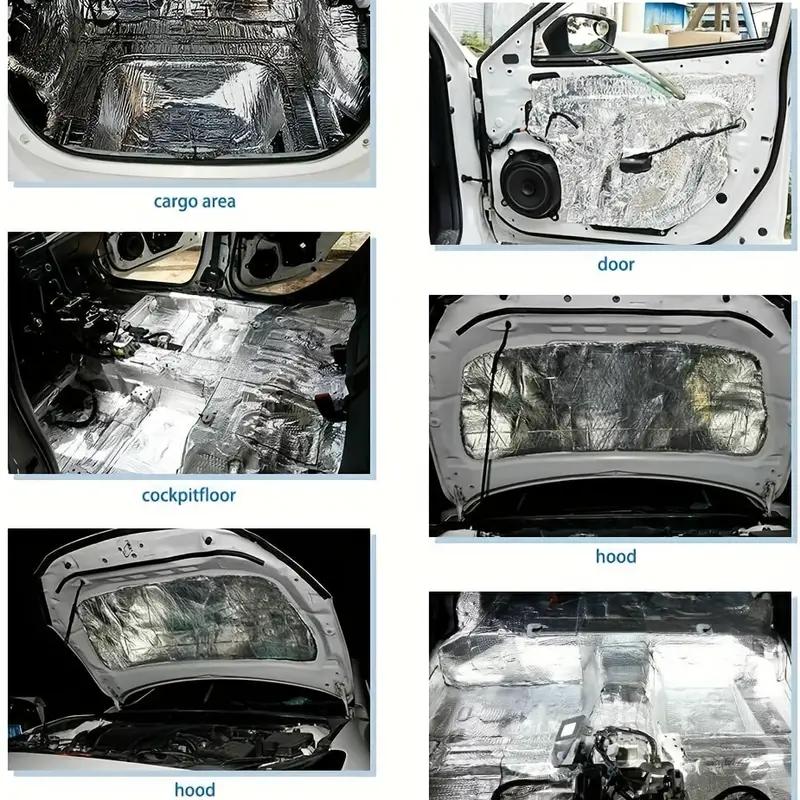 40X100/200cm Tapete de Isolamento Acústico para Carro Abafamento de Som Isolamento Acústico para Carro Calor Ruído Tapete de Abafamento para Capô de Carro Motor Porta