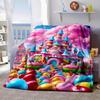 Rainbow Castle Flannel Throw Blanket Soft All Season No Pilling Couch Bed Camping Gift