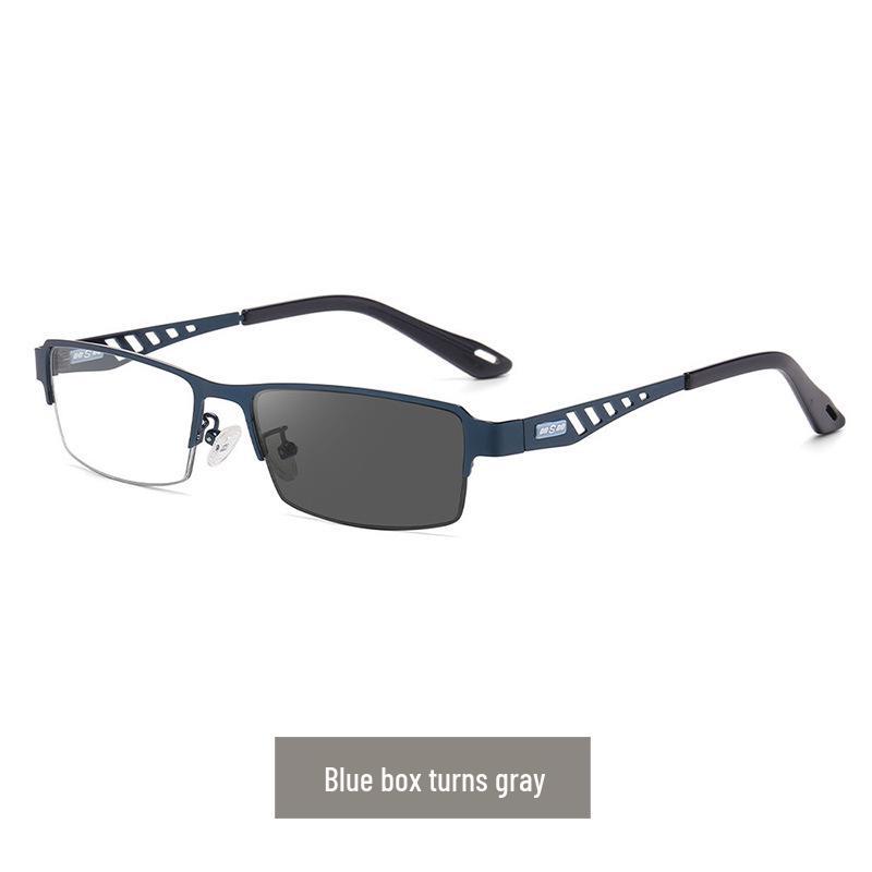 Photochromic Multifocal Anti-Blue Light Reading Glasses for Men & Women - Metal Frame, Business Use, High Definition