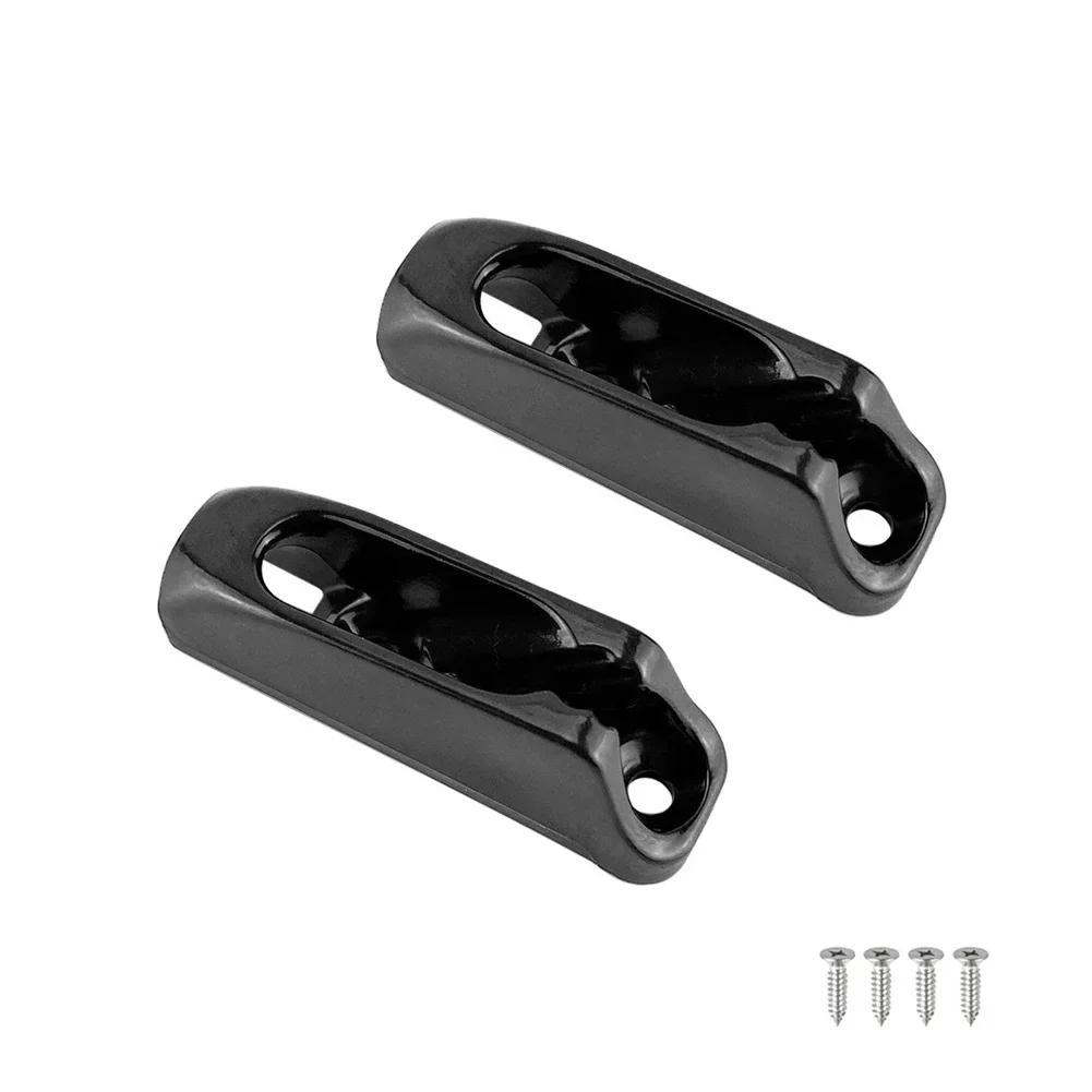 2 piezas de abrazaderas autoblocantes para barcos, cuerda de nailon negro, tensor de cuerda, para canoa, kayak, surf, accesorios marinos