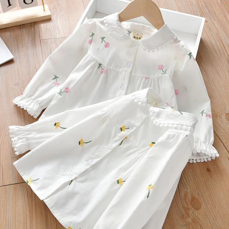 Mädchen Frühling Langarm Freizeitshirt Mittlere Kinder Design Floral Frisch Top