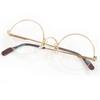 Very Good Glasses Trinity Half-Rim Round Frame Gold Used