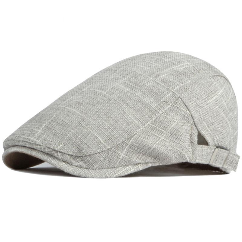 HT4786 Berets Spring Summer Linen Beret Hat Artist Painter Cap for Men Women Retro Ivy Flat Cap Male Female Adjustable Beret Cap