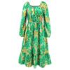 Spring and Autumn Women's Long Sleeve Printed Dress Slim Temperament Mid-Length Dresses