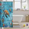 Sea Turtle Shower Curtain Ocean Theme Nautical Decor Marine Life Art Beach Bathroom Linen160X200
