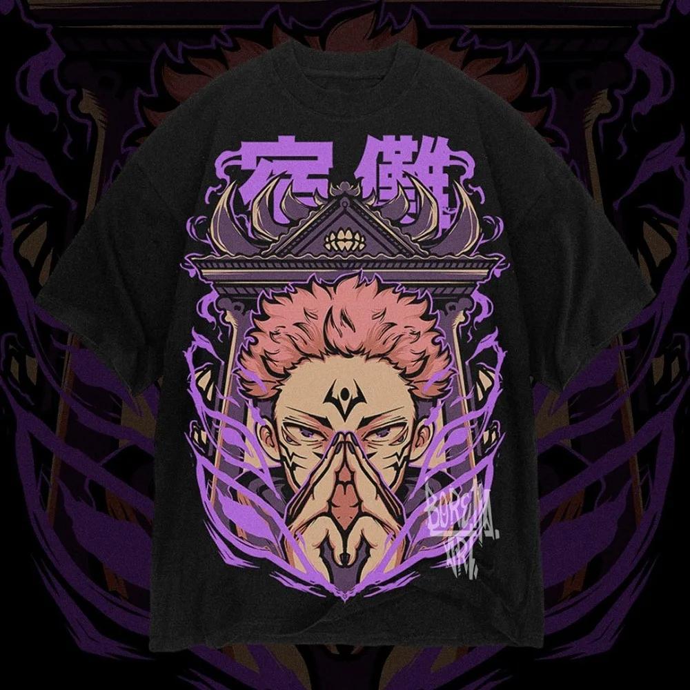 Men's Summer Vintage Anime T-Shirt JJK Comic Shirt Anime Shirt Anime Lover T-Shirt Y2K Style Shirt Street Unisex Top