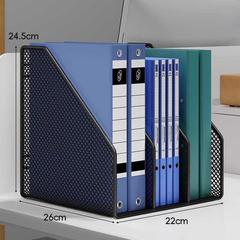Office Desk Organizer: Metal File Storage Rack and Folder Box for Efficient Document Collection