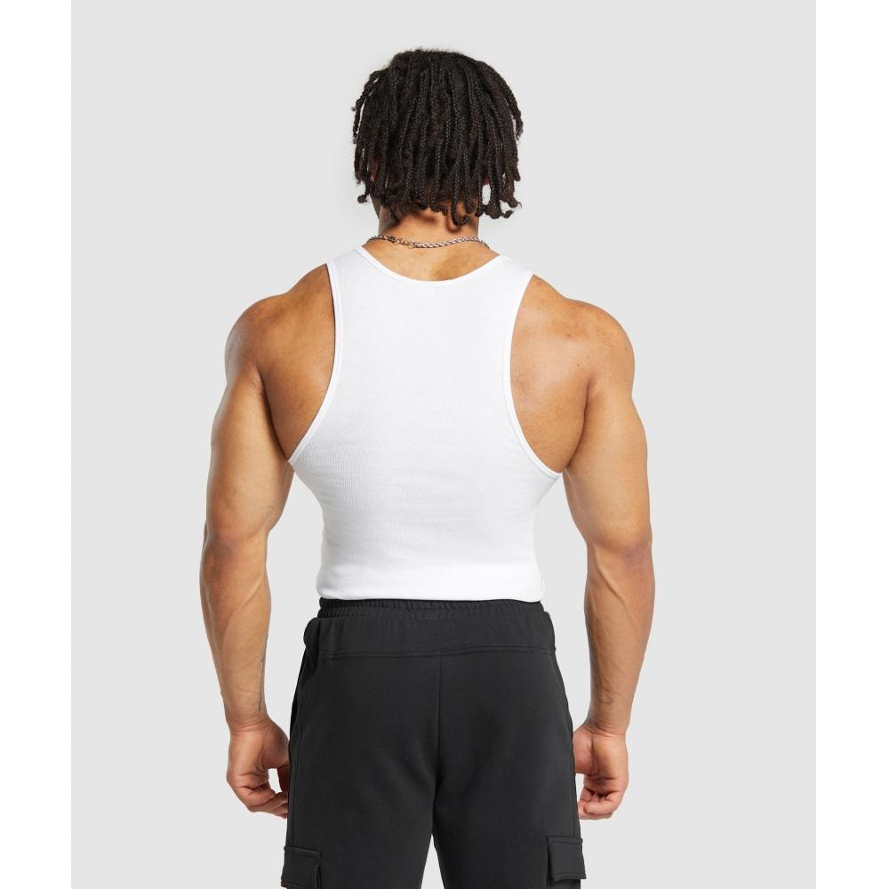 Gymshark Pack de 3 Camisetas de Tirantes Acanaladas Blanco A5a2e Wcd0