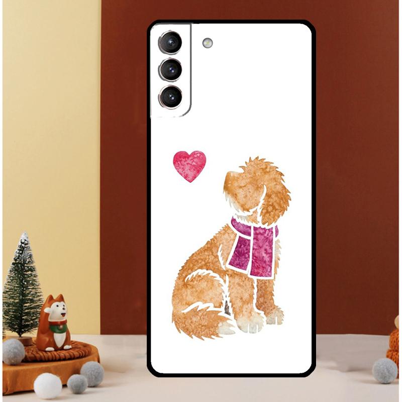 Cartoon Cavoodle Cavapoo Case For Samsung Galaxy S22 S23 S24 Ultra Note 20 10 Plus S8 S9 S10 S20 FE S21 FE Cover