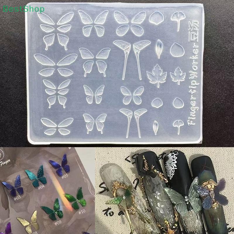 Transparency 3D Butterfly Silicone Nail Art Mold DIY Manicure Template