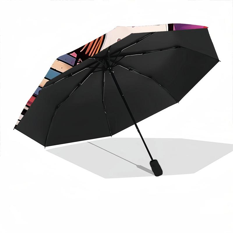 1PC Cat Girl Automatic Folding Umbrella, Portable & Foldable Design with 8 Ribs, Casual Outdoor Accessory, Umbrella for Windproof45