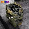 Moment American Student Outdoor Mountaineering Compass Army Green Camouflage Sports Electronic Watch Waterproof Luminous Multifunctional Watch