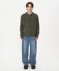 INSILENCE Baby Alpaca Boucle Collar Knit Khaki