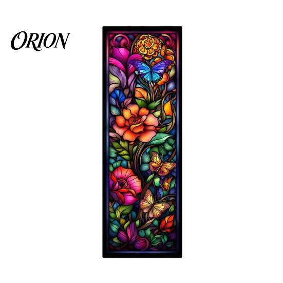 Floral Pattern Bookmark Stained Glass Flower Bookmark, Acrylic Suncatcher Plant Book Page Marker, Gifts for Bookish, Women Retro Style