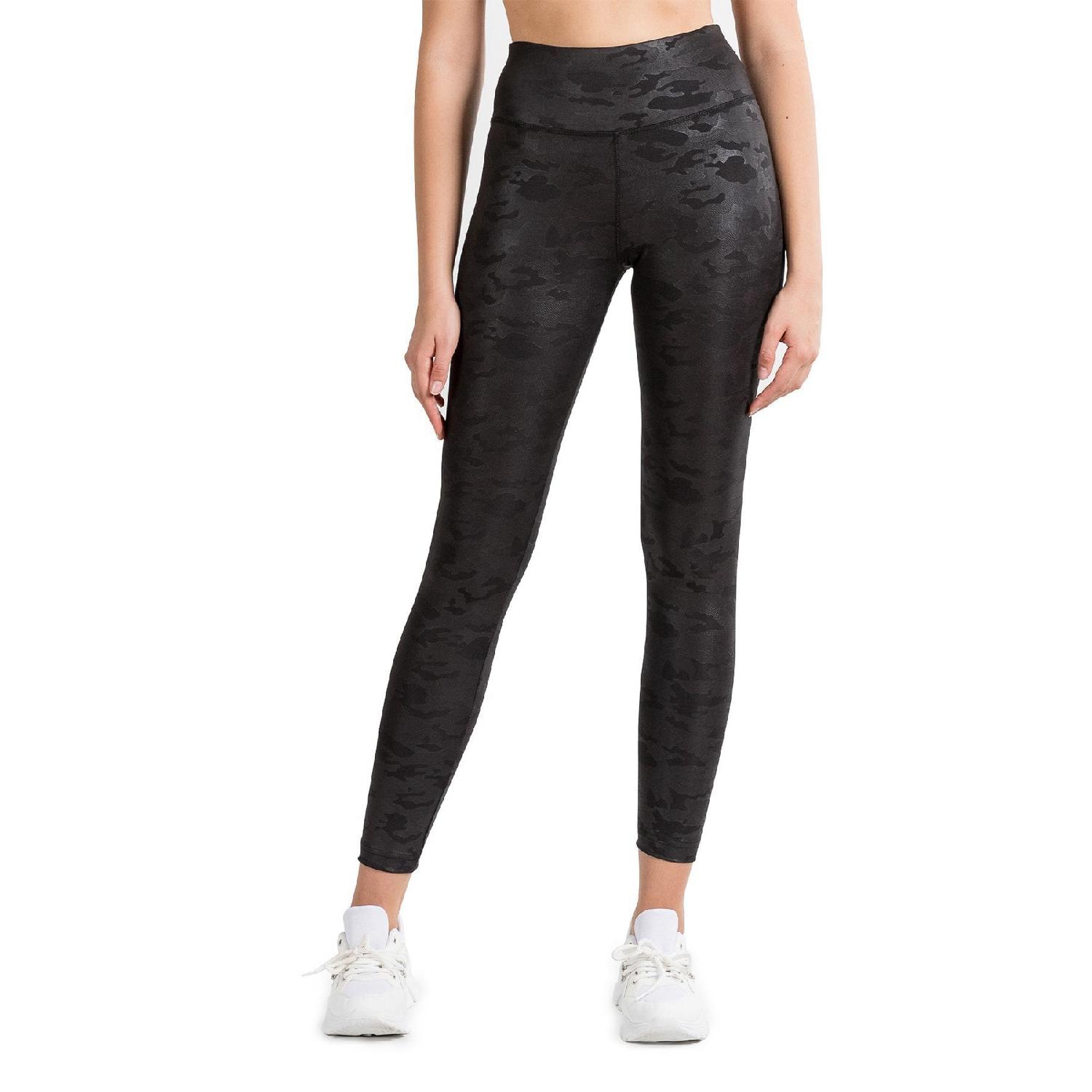 

Women s Black High Waist Enhancing Camouflage Patterned Leggings C-22404 S зелёный
