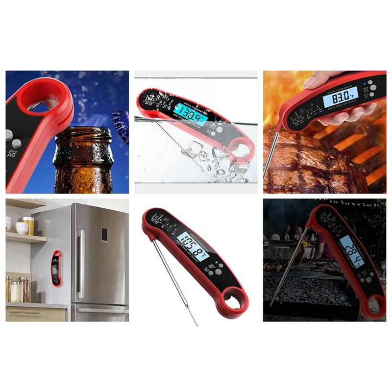 A96I-Digital Meat Thermometer Food Thermometer Instant Read Food Thermometer Foldable Probe, Cooking Thermometefor Home Outdoor