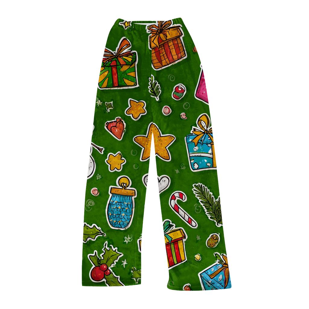 Women's Casual Fashion Christmas Printed Flannel Pants Pajama Pants
