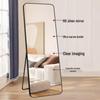 Minimalist Full-Length Floor Mirror: Aluminum Alloy, Wall-Mounted Design, Perfect for Living Room or Bedroom