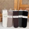 Fall/Winter Women's Short Legged Small Polka Dot Plush Socks In Simple Style - Pure Cotton Socks Without Bones