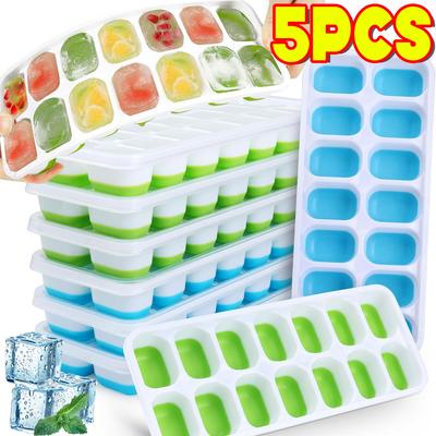 Ijsblokjesvorm met Deksel Silicone Vierkant 14 Ijsblokjes Gemakkelijk Losmaken Ijsblokjesvormen Zomer Keuken Bar DIY IJs Cocktail Invriesgereedschap