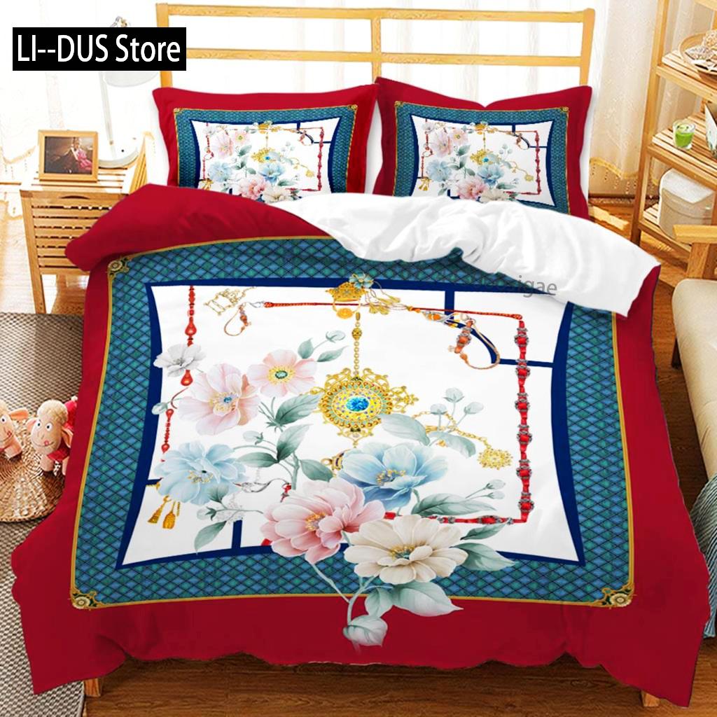 

Flower Duvet Cover Set Microfiber Blooming Flowers Gift Flower Theme Bedding Set For Adults Double Queen King Size Quilt Cover EU single(135x200cm)
