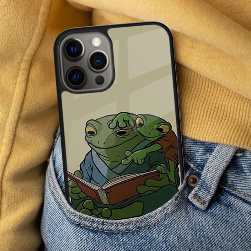 Cute Frog Cartoon Soft Phone Case for iPhone 17 Air 16e Pro max 15 Pro 13 14 Plus 11 12 MagSafe Magnetic Coque