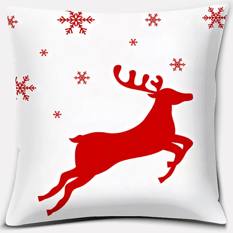 Christmas Gifts, Santa Claus, Deer, Christmas Greetings, Merry Christmas Series Pattern Pillowcase Party Pillowcase Decoration
