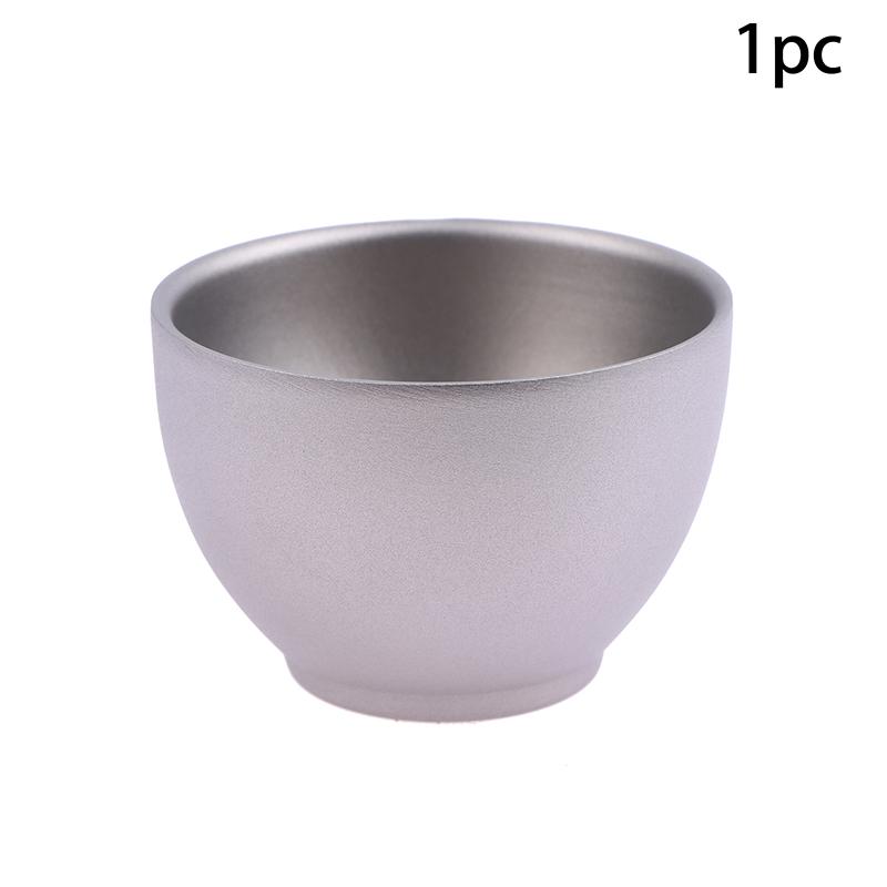 

1/4Pcs Pure Titanium Double-Layer Small Tea Cup Outdoor Portable Traveling Picnic Cookware Single-Person Tea Cup Hiking Tea Cups 1Pc