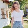 Betu Women's Irregular Ruffle Short Sleeve T-shirt