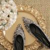 H567-1 Sparkling Sequined Flat-bottomed Shallow Mouth Casual Women's Shoes Versatile Soft-soled Doudou Shoes Women's High-end Design Women's Shoes