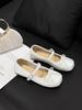 Korean version of square head bow ballet Mary Jane shoes women's 2025 summer new gentle and versatile soft-soled shallow mouth single shoes