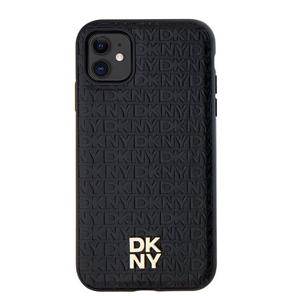 Dkny Dkhmn61Pshrpsk Iphone 11 / Xr 6.1Czarny/Black Hardcase Leather Monogram Pattern Metal Logo Magsafe