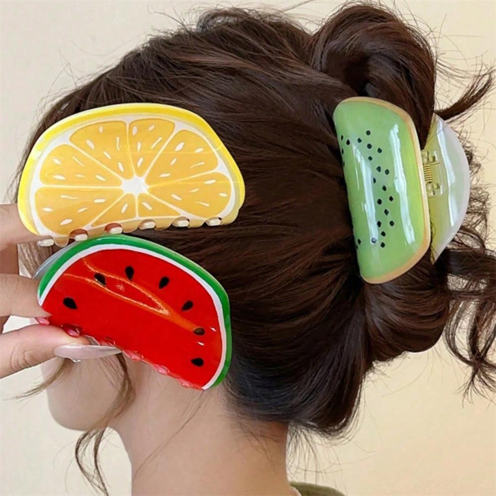 1PC Fruit Based Acrylic Clip Creative Hair Accessory Hair Clip At The Back Of The Head Shark Clip