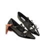 Sheepskin version invisible inner height increasing shoes Mary Jane shoes women's bow pointed leather shallow mouth versatile commuter shoes