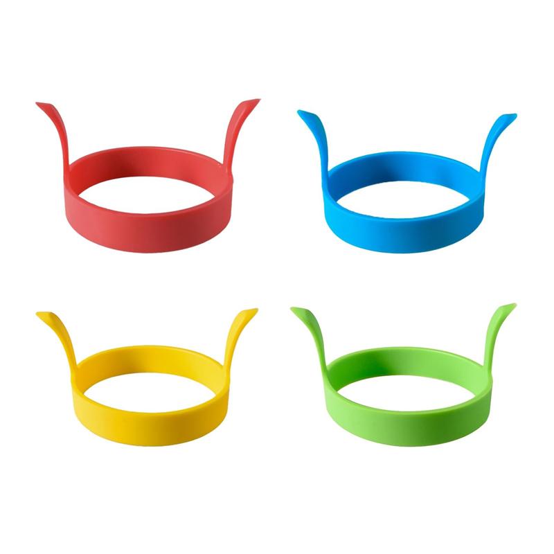 4Pcs Silicone Ring Fried Egg Mold Nonstick Egg Rings for Frying Pancake Ring Molds Heat Resistant Egg Frying Ring Cooking Tool