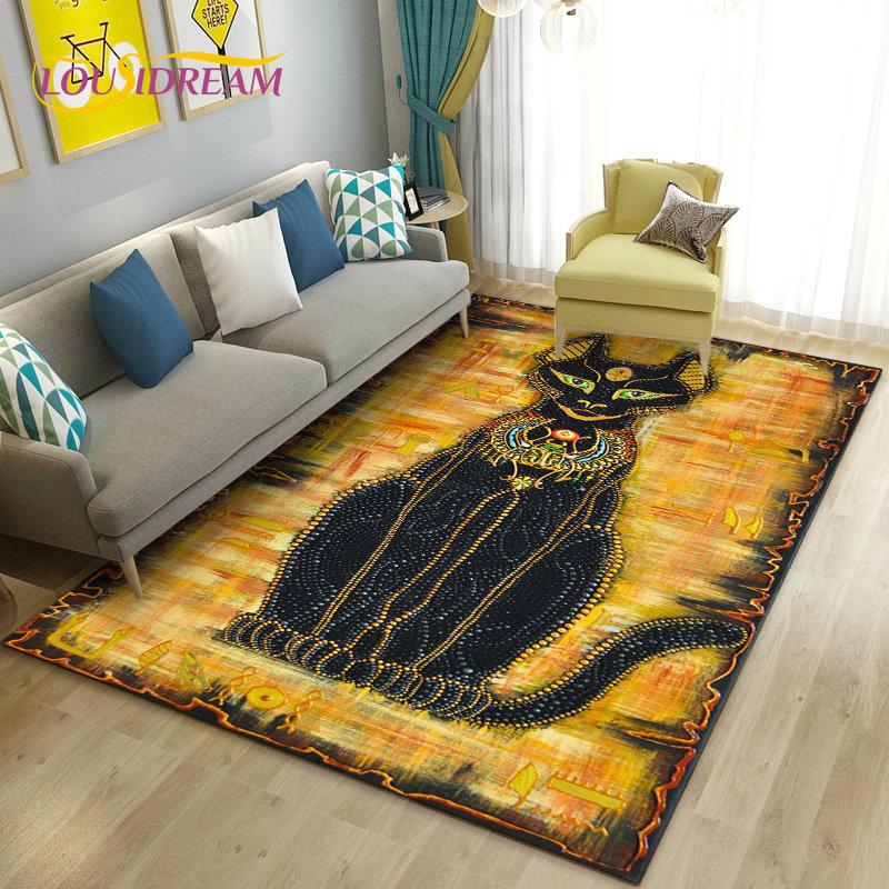 3D Cartoon Cute Cat Area Rug,Carpet Rug for Living Room Bedroom Sofa Doormat Kitchen Decoration,Kid Play Game Non-slip Floor Mat