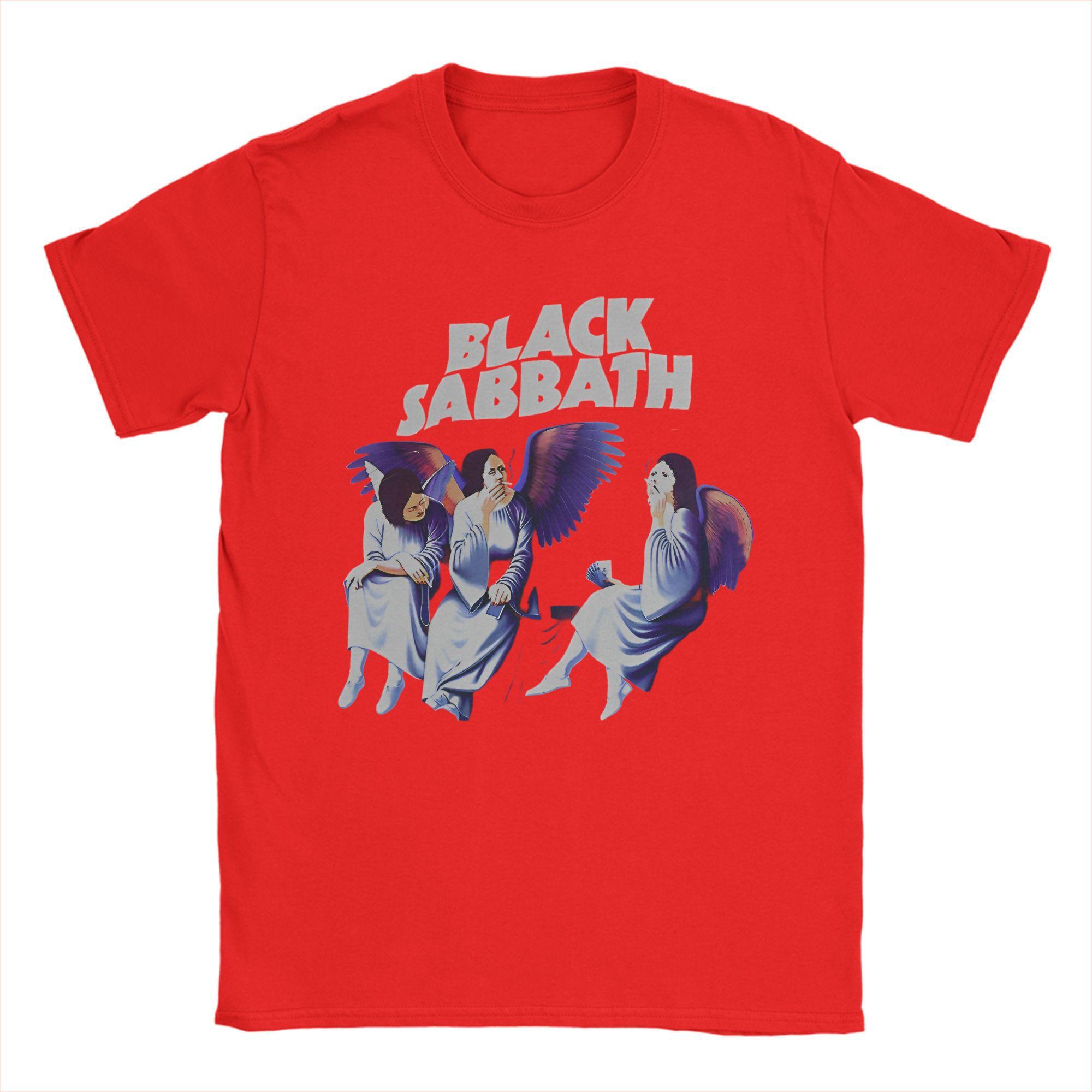 

Мужские футболки Black Sabbath Heaven And Hell, хлопковые футболки, пляжный уличный стиль, футболка с коротким рукавом, с круглым вырезом, свободная футболка, большие размеры S